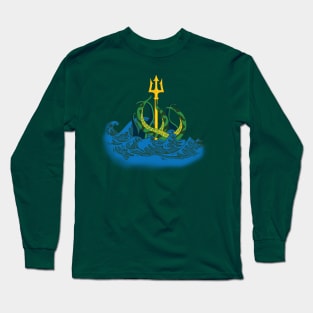 Mythic Threads: Poseidon Emerges from the Depths Long Sleeve T-Shirt